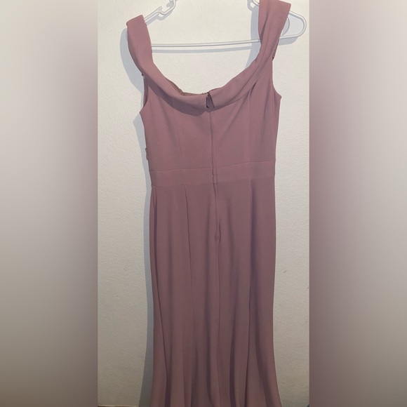 David’s Bridal Stretch Crepe Off-The-Shoulder Bridesmaids Dress | Size 8 - Picture 2 of 3